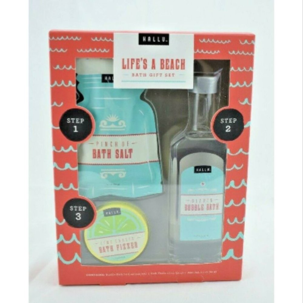 Hallu Escape by Peyton - "Life's a Beach" Bubble Bath Gift Set (New)